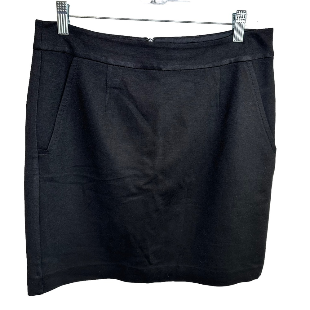 Trina Turk Skirt Pockets Stretch Midi Zip Lined Black 4